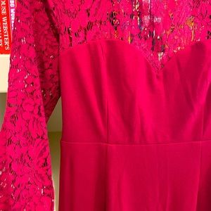 Beautiful Burgundy Red Long sleeve dress - Sixe XL - Never Worn - Lace Sleeves